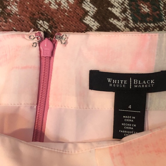 White House Black Market Pencil Pink Color Block Knee Length Lined Skirt NWT - Picture 4 of 15